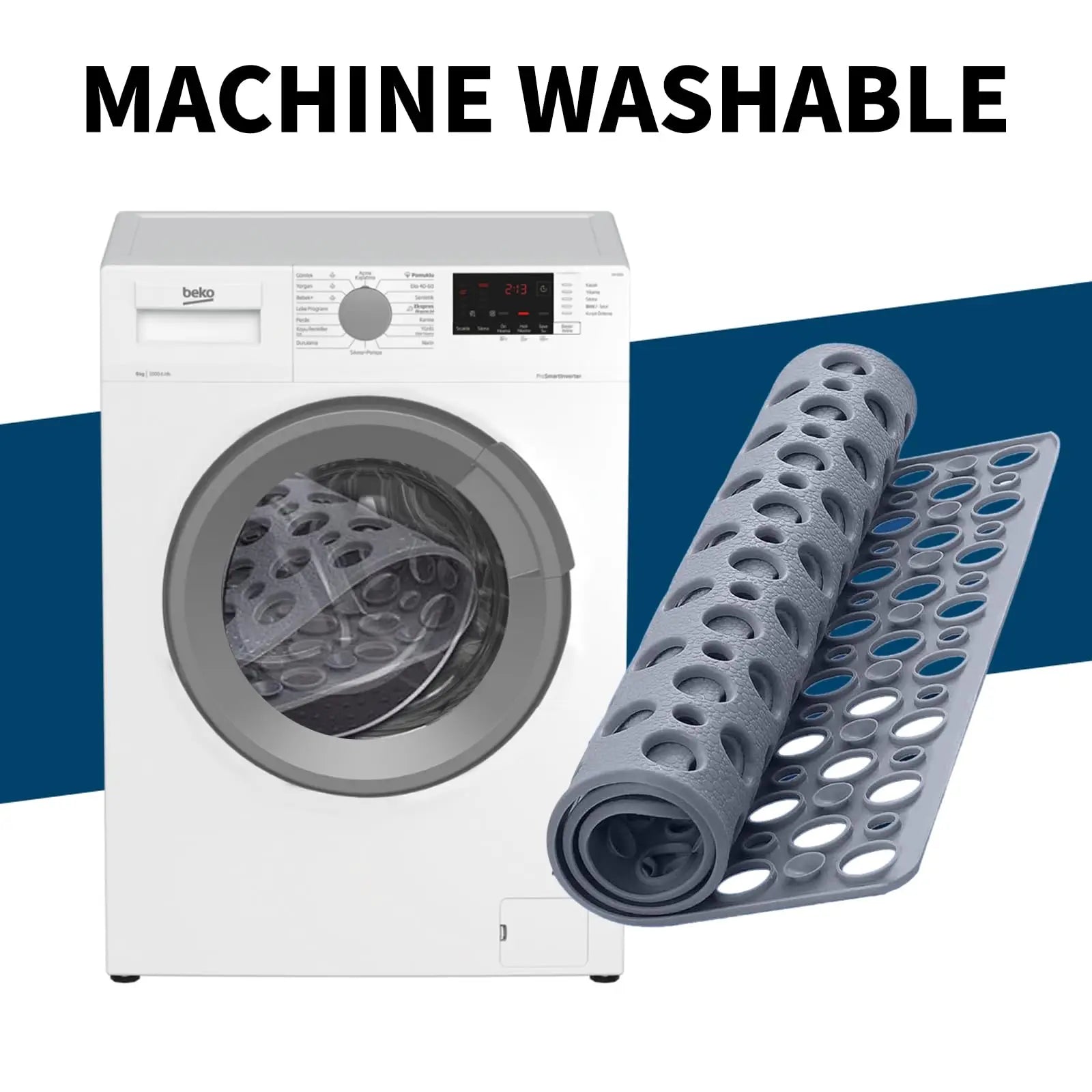 Non-Slip Shower & Tub Mat, Quick Drain, Strong Grip